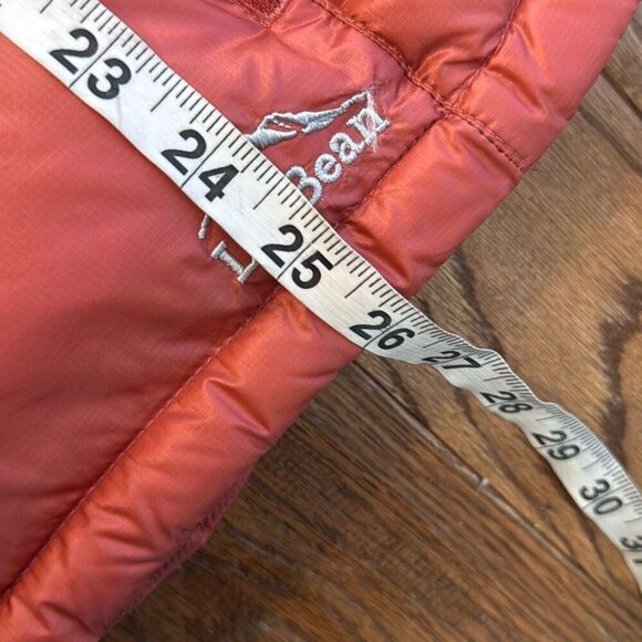 L.L. Bean 850 Down Fill ultralight puffer jacket orange XL petite - Picture 10 of 13